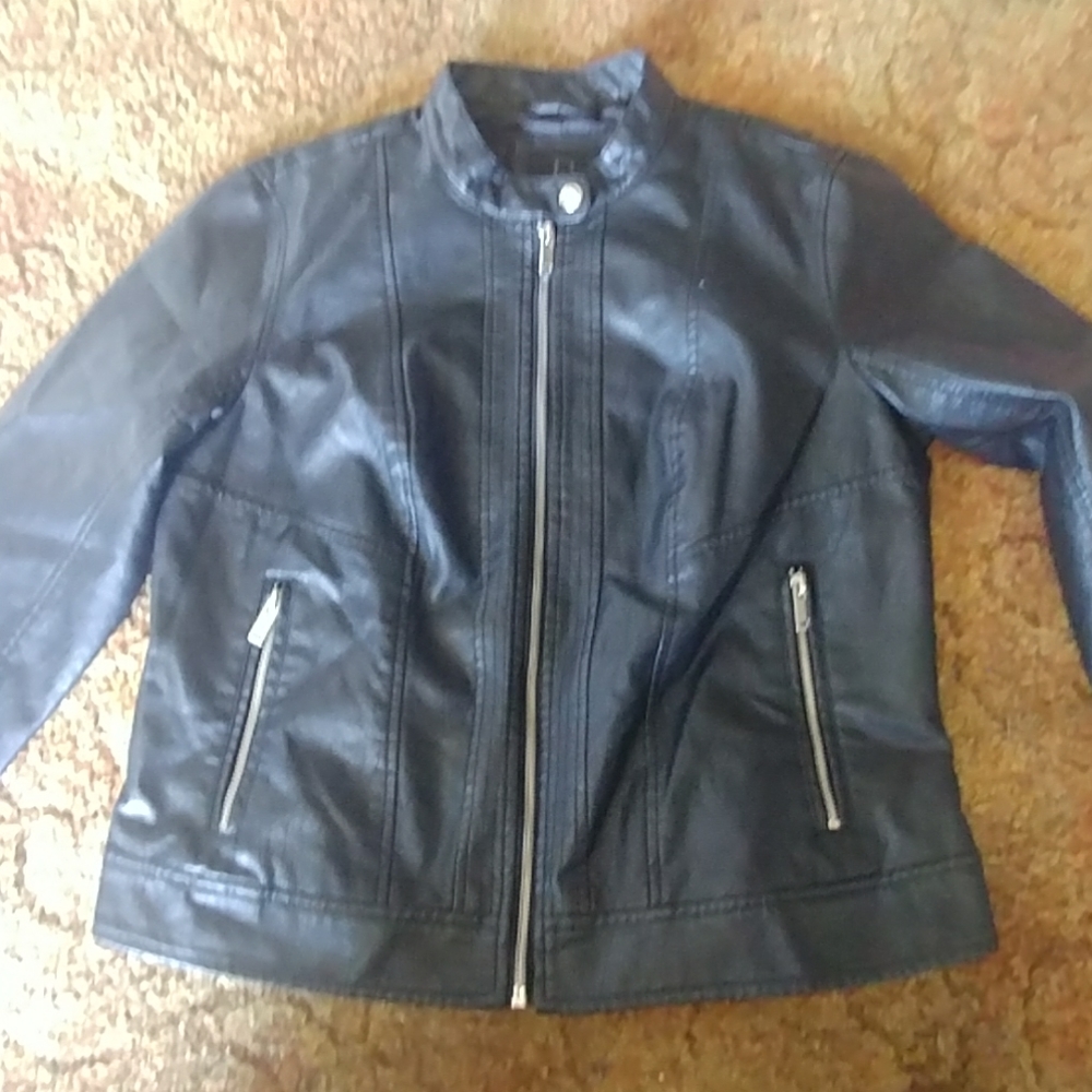 BOGO FREE SALE! Cropped black leather jacket!